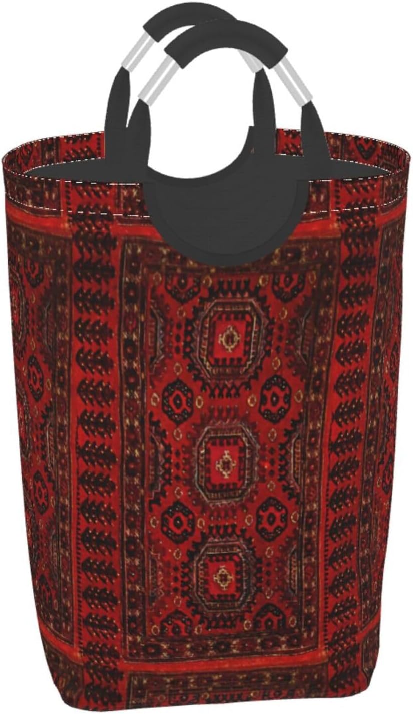Antique Oriental 50l Collapsible Laundry Basket With Soft-Grip Handles -Foldable Clothes Hamper, Space-Saving Storage For Home, Dorm & Rv