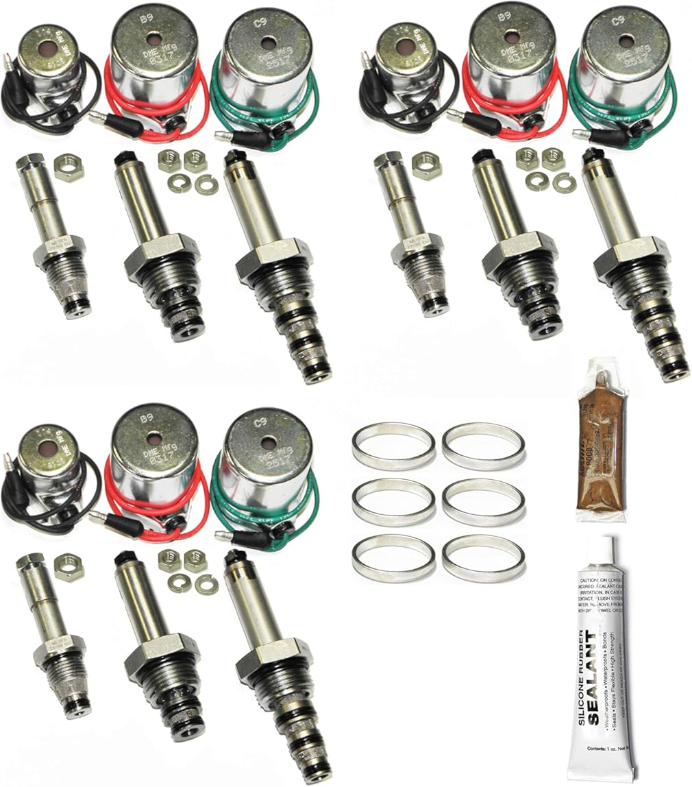 DME Manufacturing, MEYER Snow Plow Coil & Valve Set -3 Pack, for E47, E57, E60, Pumps, Silicone Coil Sealant, Anti-Seize Grease, Optional 18-8 Stainless Steel Nuts and Lock Washers Included…