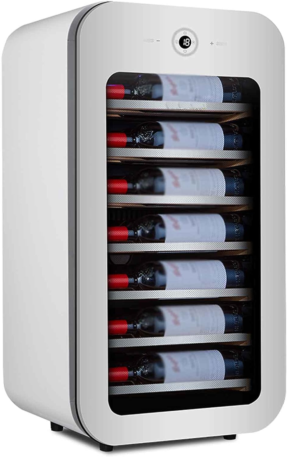 Wine Cooler Beverage Refrigerator Cooler Constant Temperature Moisturizing Mini Fridge Ultra-Thin Compressor Fridge Perfect for Home Bar Office Can Hold 22 Bottles of Red Wine