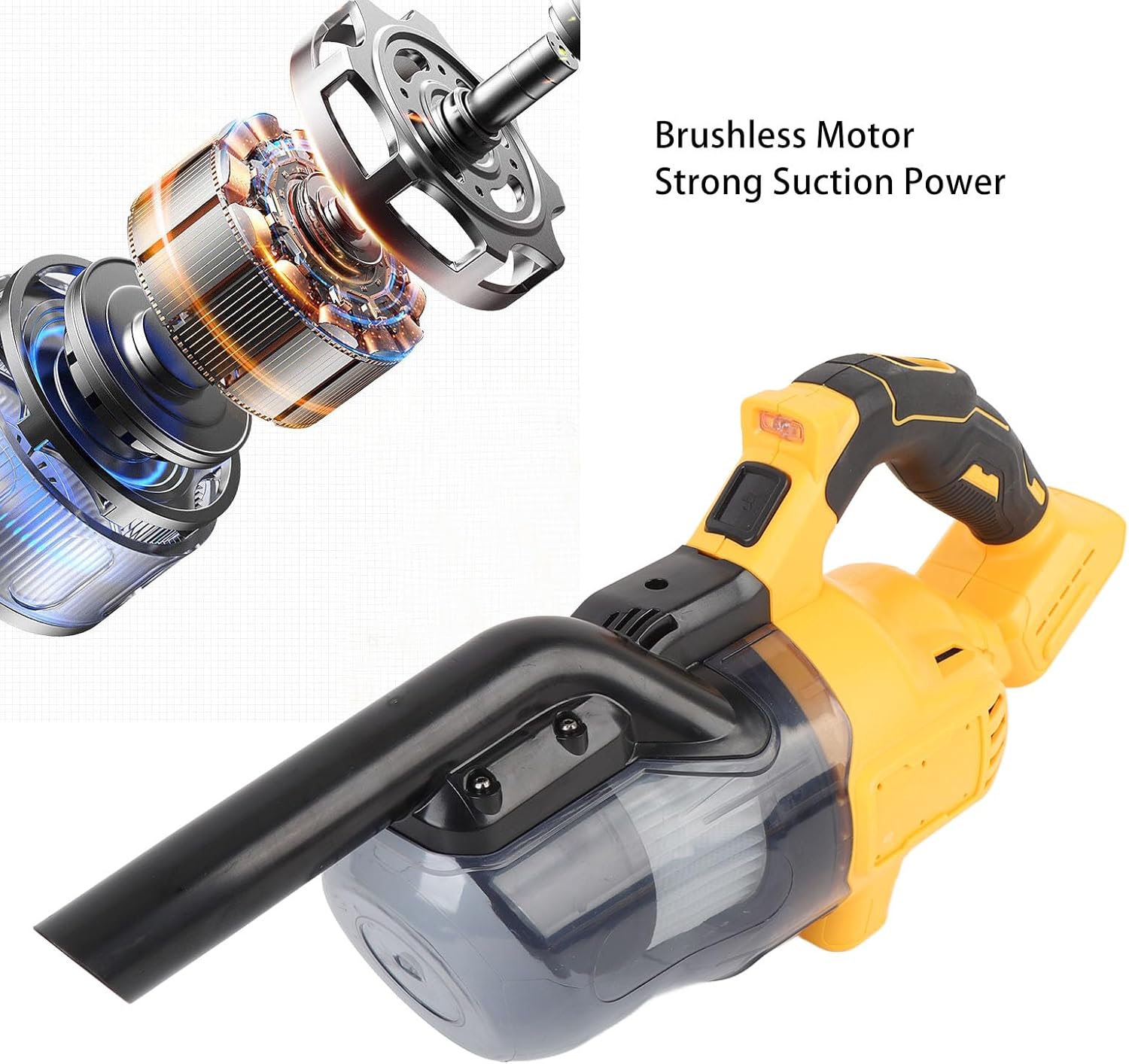 Handheld Vacuum Cleaner, Powerful Cleaning Car Vacuum Handheld Vacuum Cleaner with Ergonomic Non Slip Handle Portable Cordless Vacuum Cleaning Machine for Floor, Car, Home