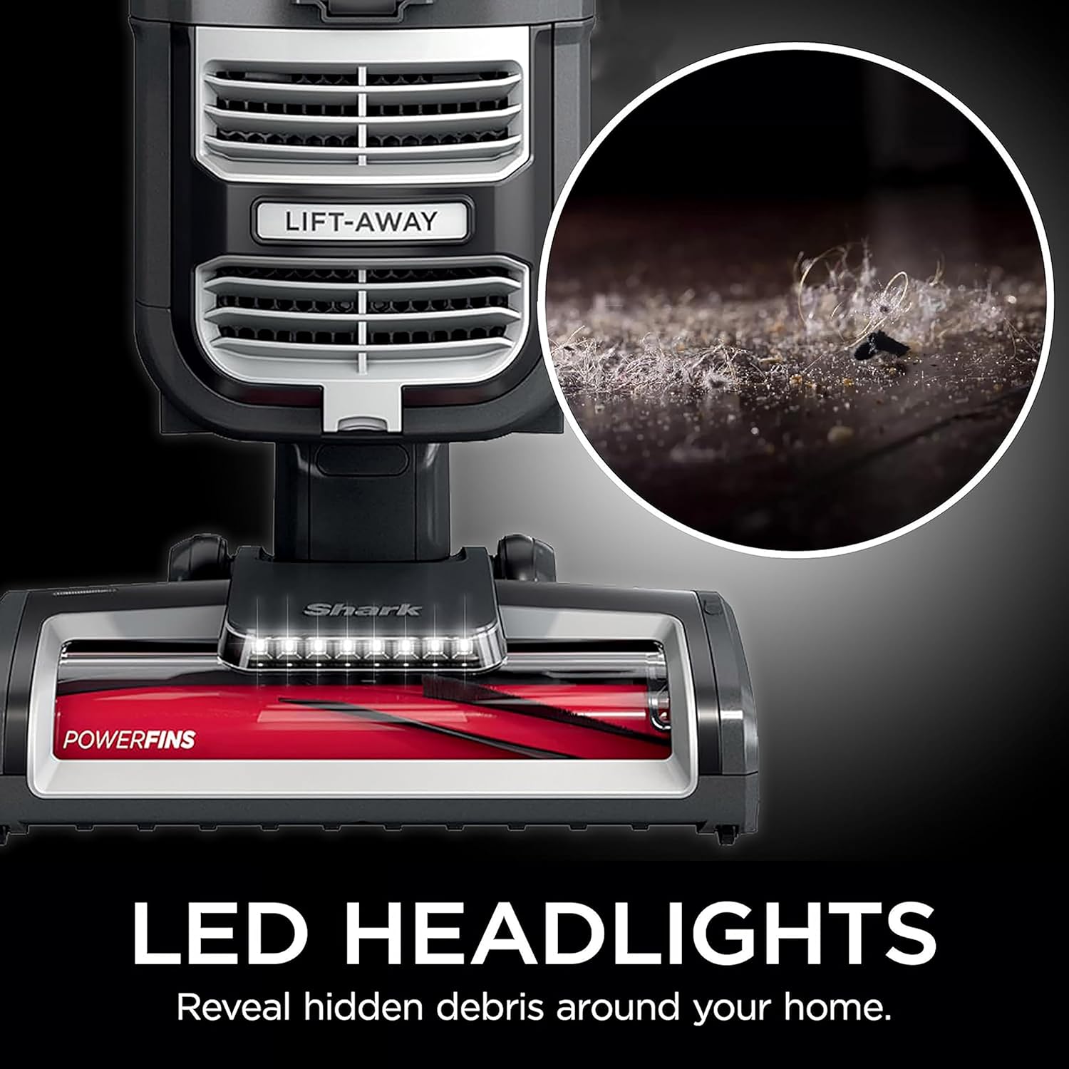 Shark UV730 Navigator Lift-Away Upright Vacuum, PowerFins HairPro Self-Cleaning Brushroll, HEPA Filter with Anti-Allergen Technology, LED Headlights, Swivel Steering, Gray (Renewed)