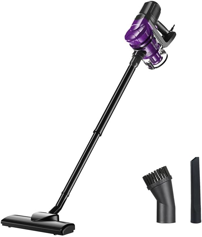 Corded Stick Vacuum Cleaner, Handheld 2-in-1 Vacuum with Attachments, Purple and Black