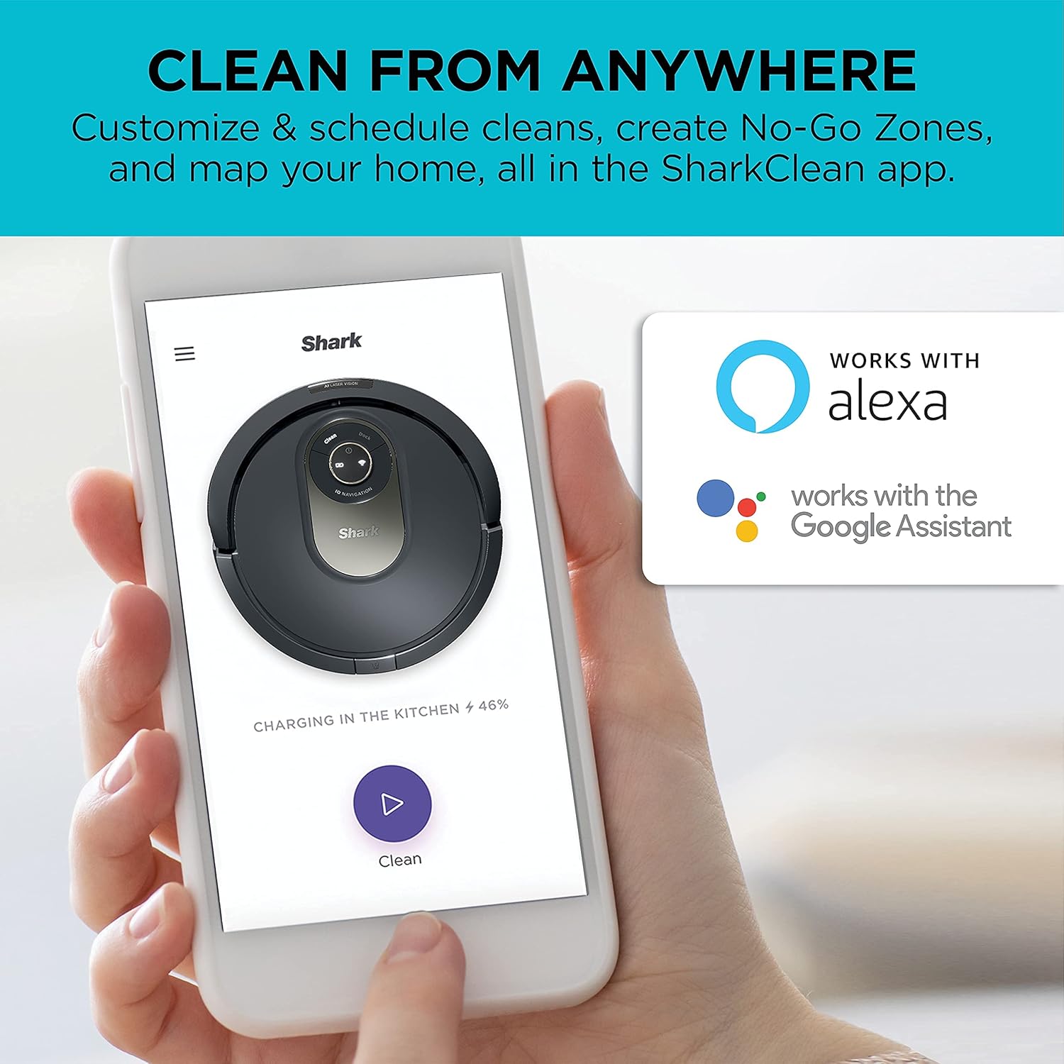 Shark AV2001 AI Robot Vacuum with Self-Cleaning Brushroll, Compatible with Alexa (Renewed)