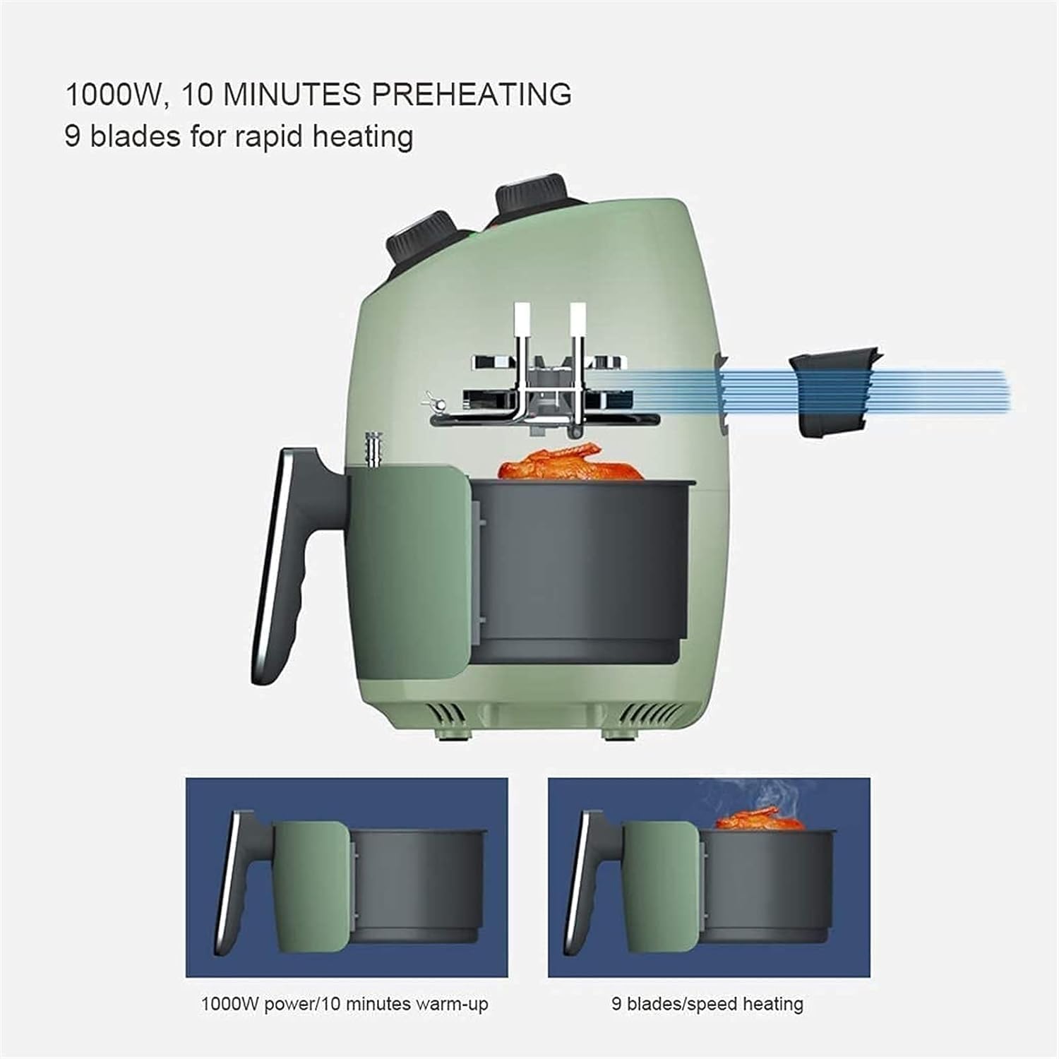 oven mini oven air fryer oven Small Air Fryer, Air Fryer for Home Use 2.6L Multifunctional Air Fryer Small and Light Oven Oil Free Andy Frying Pan Extremely Fast Heating Every Family Small Air Fryer