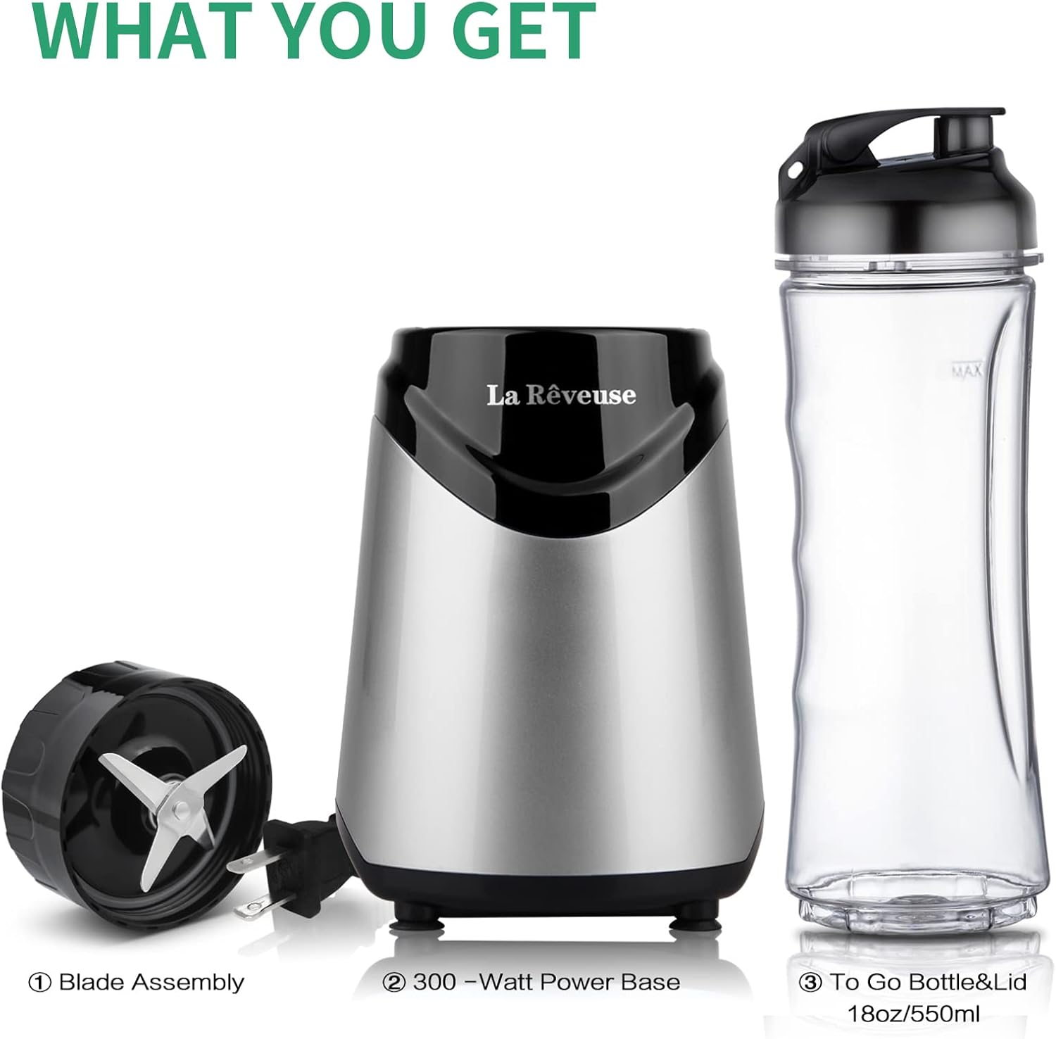 La Revese 1000W Smoothie Blender Pro + La Reveuse 300W Personal Size Blender