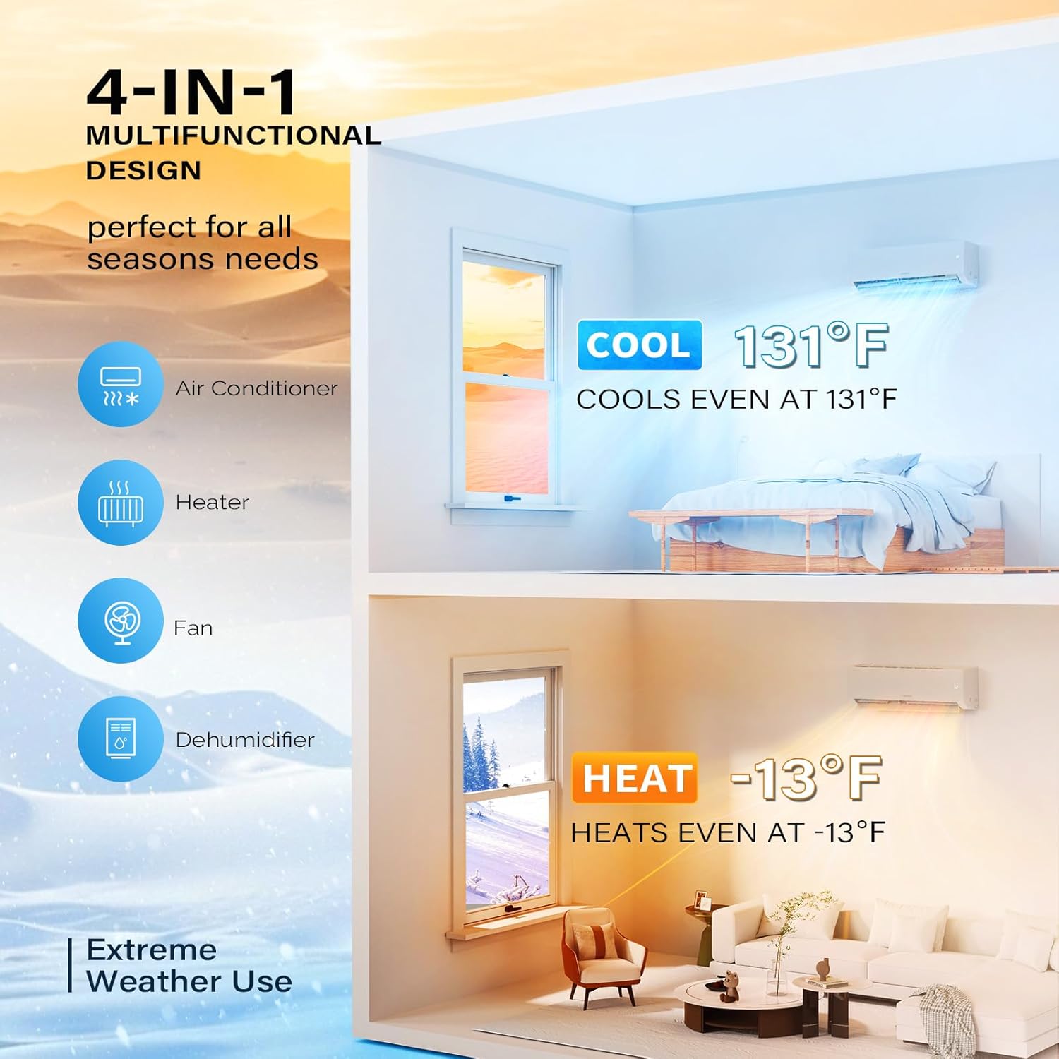 ROVSUN 18,000 BTU Mini Split AC/Heating System with Inverter, 23 SEER2 Energy Saving 230V Ductless Split-System Air Conditioner with Pre-Charged Condenser, Heat Pump, Remote Control & Installation Kit