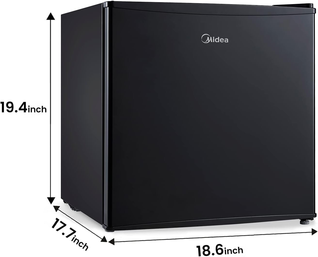 Midea WHS-65LB1 Compact Single Reversible Door Refrigerator, 1.6 Cubic Feet, Black & Farberware Compact Countertop Microwave Oven, 0.7 Cu. Ft. 700-Watt with LED Lighting, Retro Black