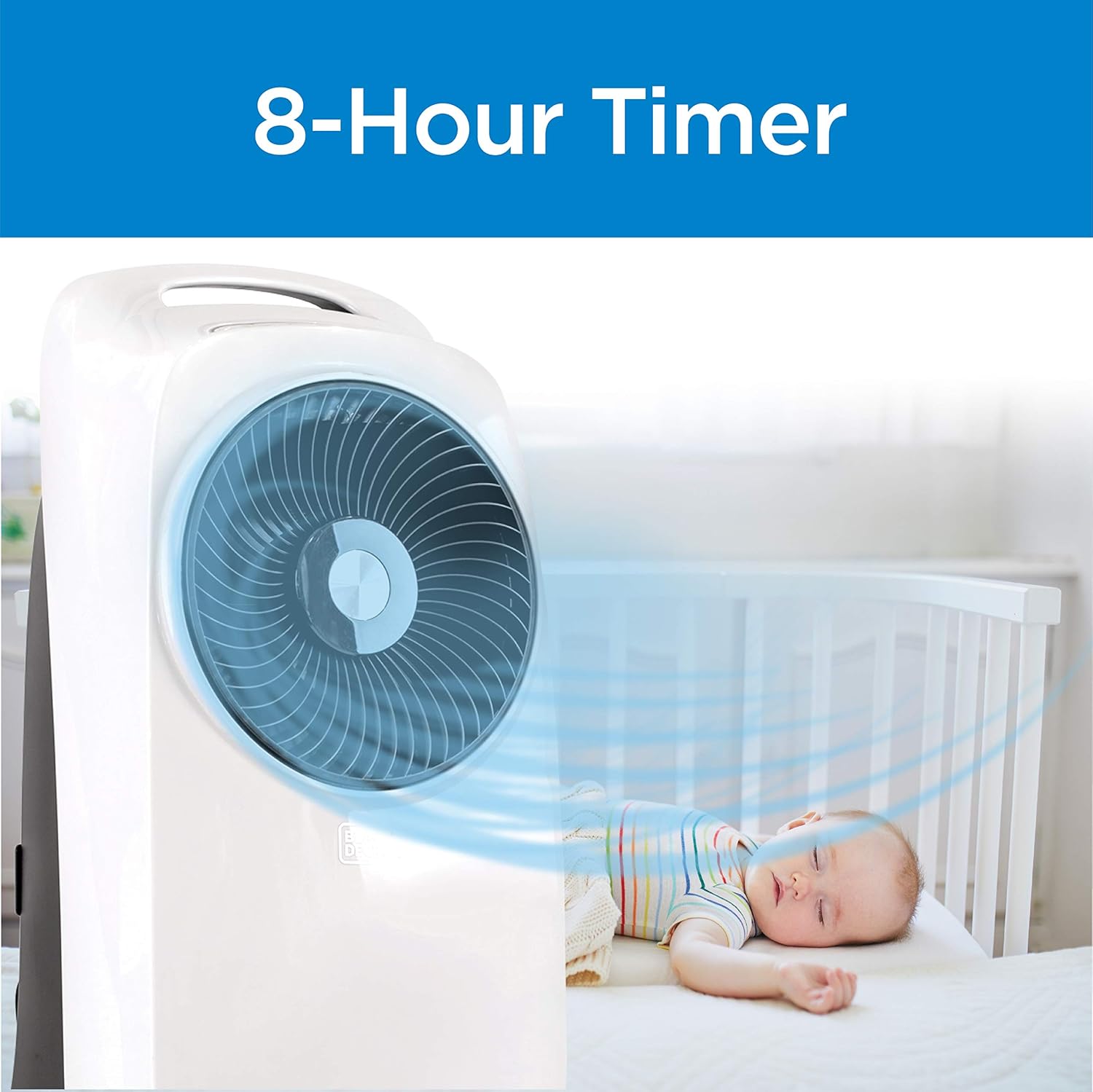 BLACK+DECKER Evaporative Air Cooler - Portable Air Conditioner Cooling Fan with LED Display, Remote Control, 2-Gallon Water Tank - Compact and Lightweight Design, White