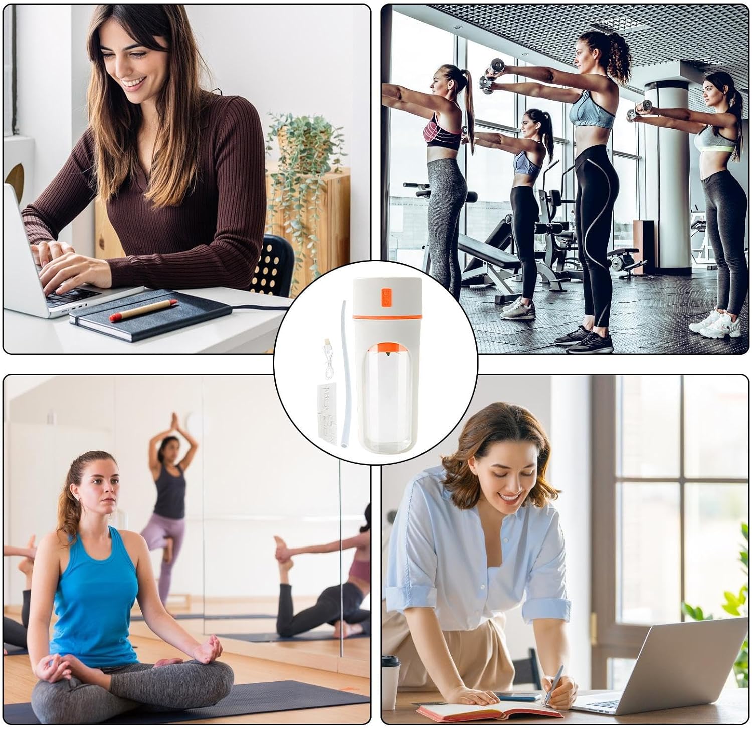 Personal USB Juicer Cup, Electric Fruit Blender | 480ml Compact Electric Fruit Blender,Rechargeable Blender Cup, Mini Blender Kitchen Gadget with Lid