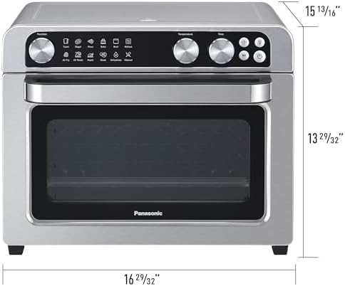 Panasonic FlashXpress Family Size Air Fryer Toaster Oven Combo, 11 Cooking Functions, 1800W PFAS-Free, Double Infrared Heating, Temperature Control Dial, Stainless Steel - NB-G211P