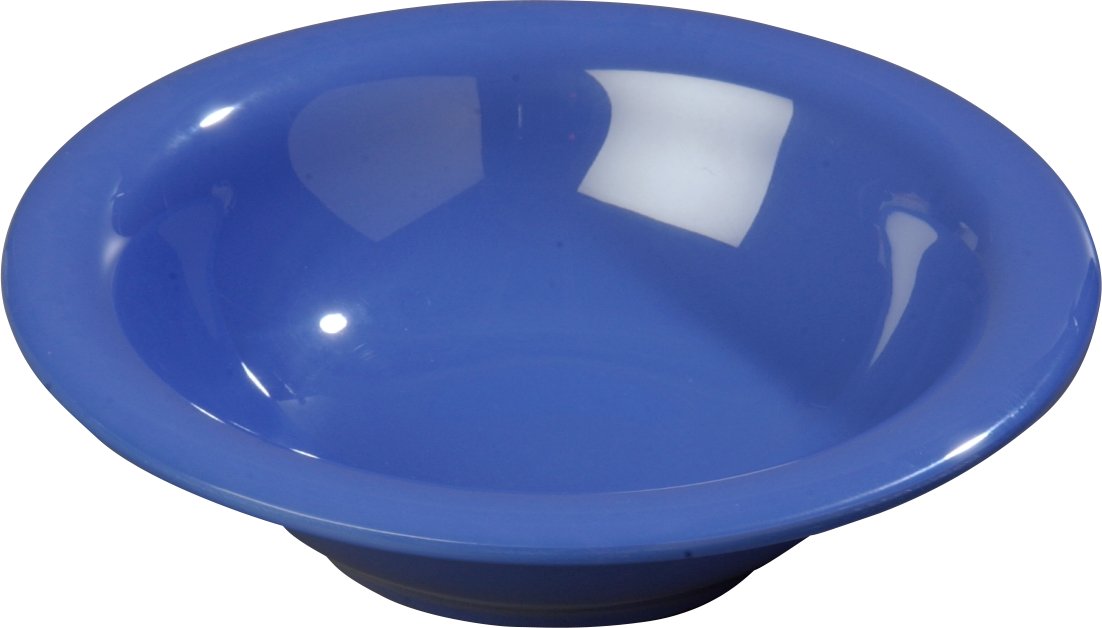 Carlisle FoodService Products Sierrus Reusable Plastic Bowl with Rim for Buffets, Restaurants, and Home, Melamine, 12 Ounces, Ocean Blue, (Pack of 24)