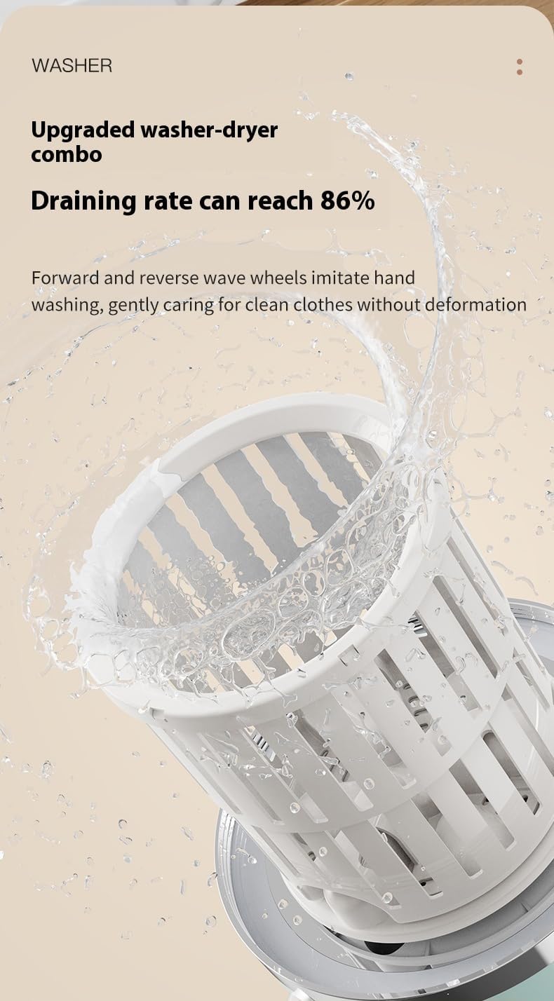 Portable Underwear Washer - Cordless & Rechargeable Mini Laundry System，Complete Compact Washer/Spinner for Delicates: Bras, Underwear, Socks & Baby Clothes (Pink)