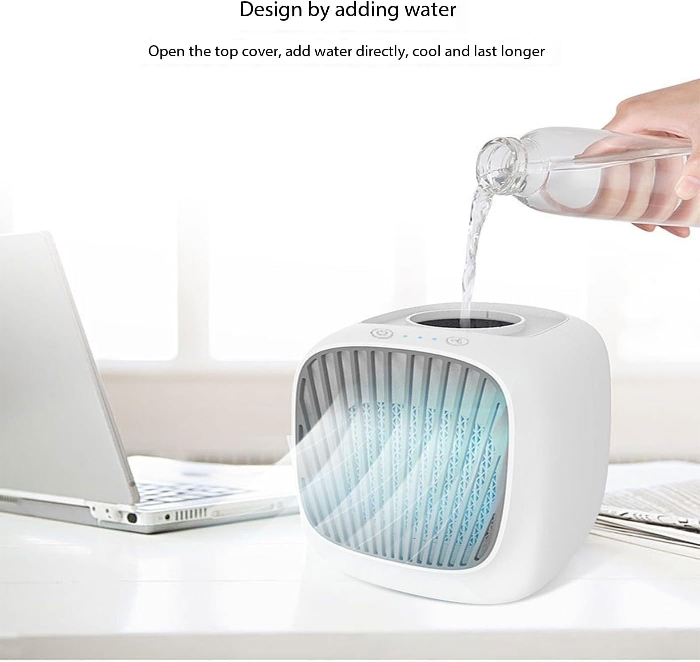 Mini Small Air Conditioner, Home Mini Desktop Cooling Fan USB Office Cool Portable Small Fan, Suitable for Home, Dormitory, Office