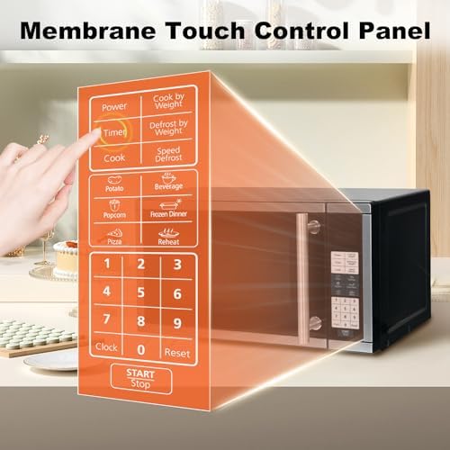 SMETA Countertop Microwaves, Small Microwave Oven 700 Watts 0.7 cu ft Microwave Ovens 10 Power Levels with Turntable Push-Button, Compact Size for Kitchen, Dorm, Apartment, Office, Black