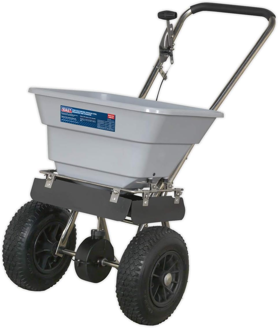 Sealey SSB37W Broadcast Salt Spreader, Stainless Steel, 37kg Walk Behind
