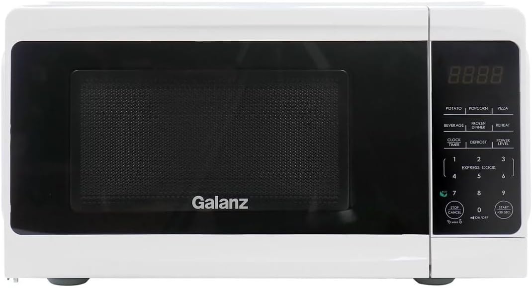 0.7 Cu Ft 700W Countertop Microwave Oven in White – Compact Microwave with 10 Power Levels, LED Display, Express Cooking, Kitchen Timer & Child Lock (White)