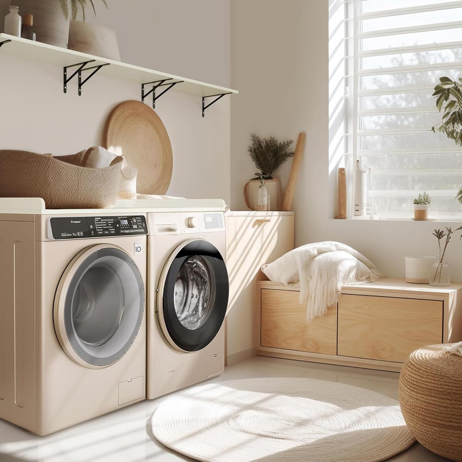 Kaboon Washer Dryer Countertop, Melamine Countertop with Edge Rails - 27.5