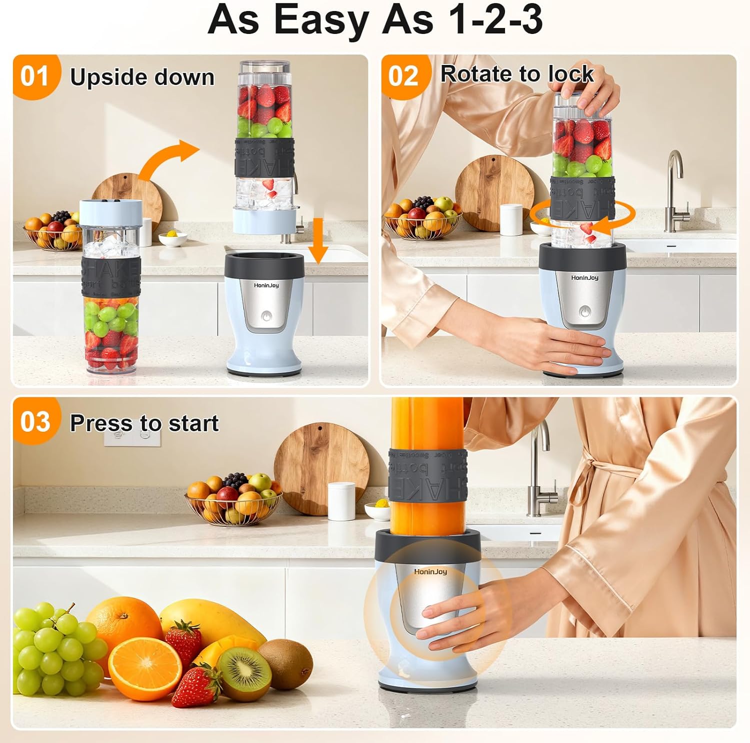 10 In 1 Personal Blender And Grinder Combofor Kitchen, Smoothie Juicer Machines Vegetable And Fruit, For Shakes And Smoothies, Smoothies Maker With 2 Portable Cup, Blue