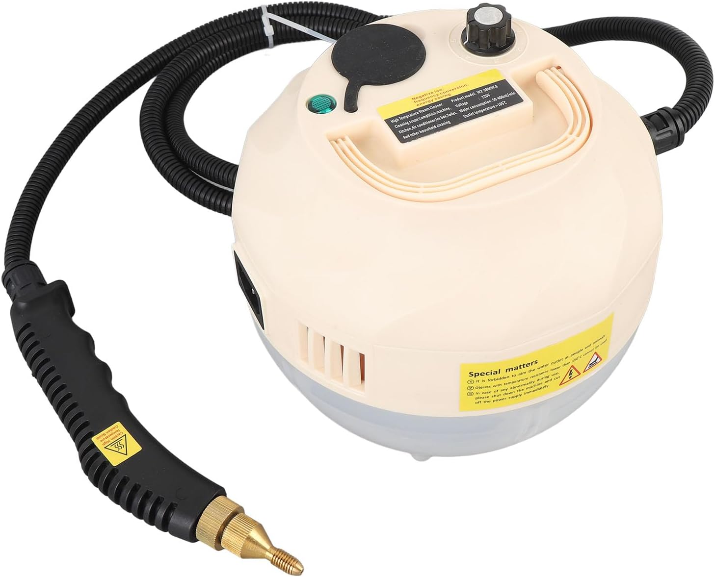 Handheld Steam Cleaner 1500W 15s Fast Heating Multi Purpose Portable Car Steamer with 3 Brush Head for Kitchen Bathroom Tile Walls Microwave Washing Machine (US Plug 110V)