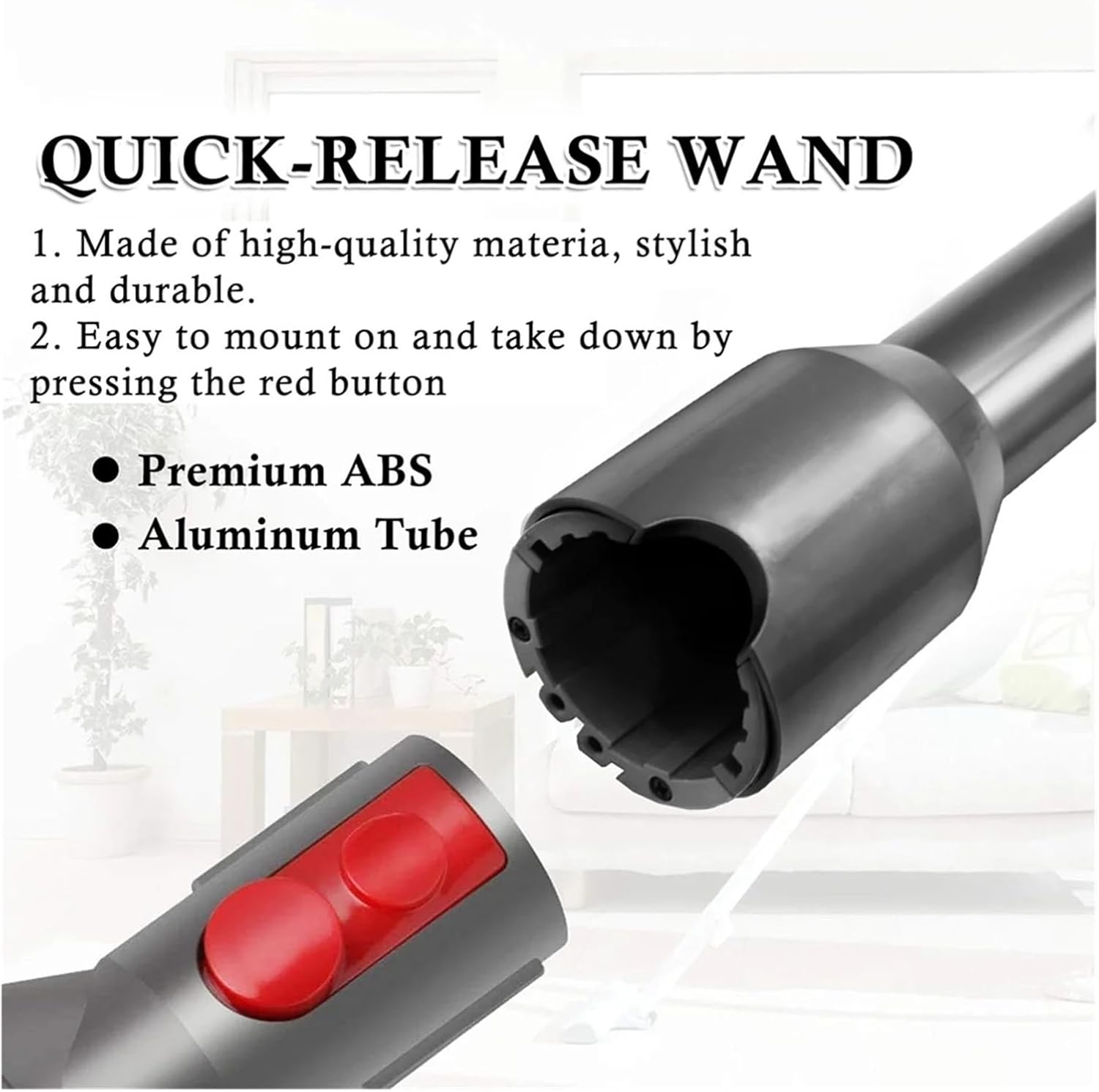 Extension Rod ，Compatible For Slim，V12 Cordless Stick Vacuum Cleaner Quick Release Straight Pipe Bar-B-A07G