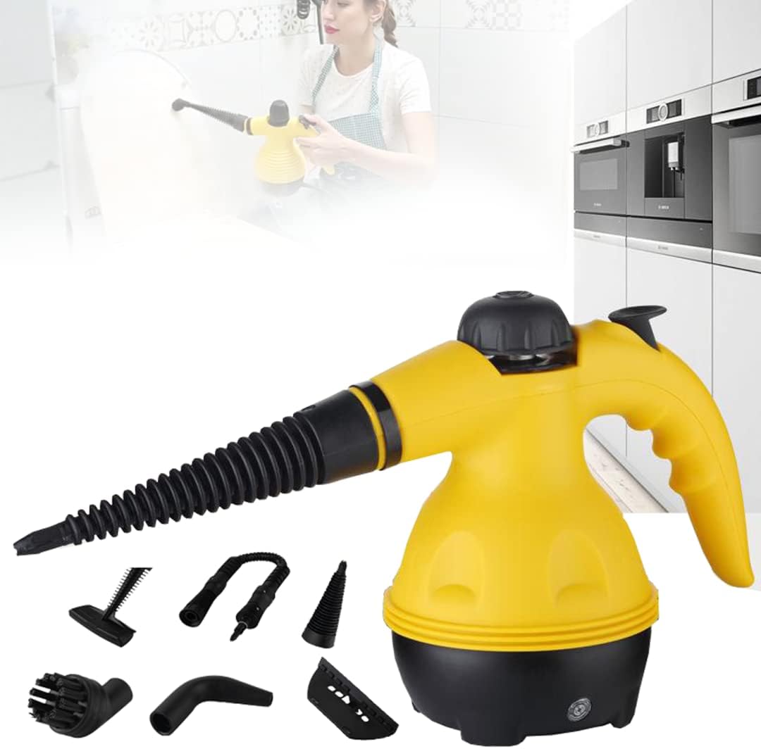 Pressurized Multi-Surface Steam Cleaner Tool, Handheld Steam Cleaner, Yellow High Temperature Stem Cleaner, Portable Electric Stem Cleaning Machine for Cleaning Sink