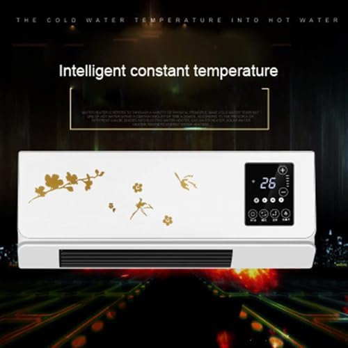 Space Heater 2000W Wall Mounted Air Cooler Conditioner Heater Fan Heating Cooling Room Bathroom Waterproof Remote Timing Air Conditioning Fan Electric Heaters(Grey) (Grey 2000W)