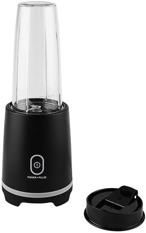 Black Single-Serve Blender with 1 Travel Lid, 16 oz, New Black