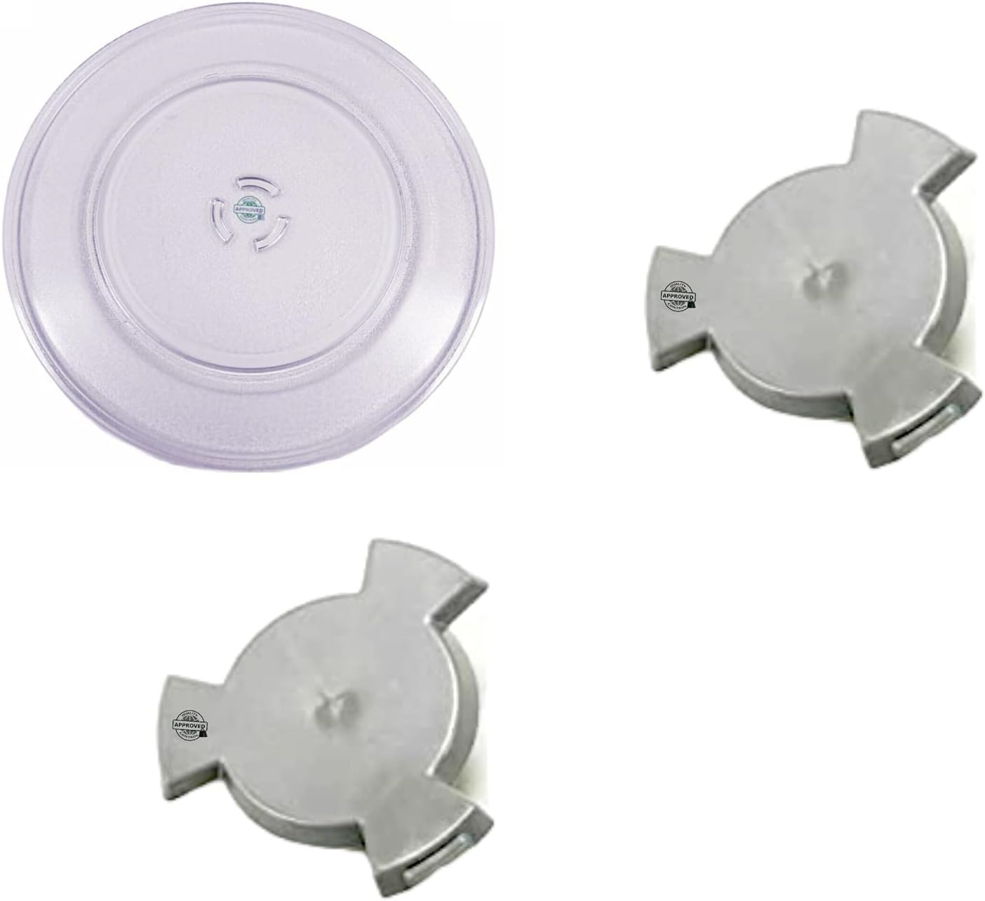 GLOB PRO SOLUTIONS W10818723 WPW10776938 WP8183788 Compatible KIT Microwave Glass Plate + Base Support + Ring Turn Replacement for and Compatible with KitchenAid Jenn-Air Whirlpool Maytag Heavy Duty