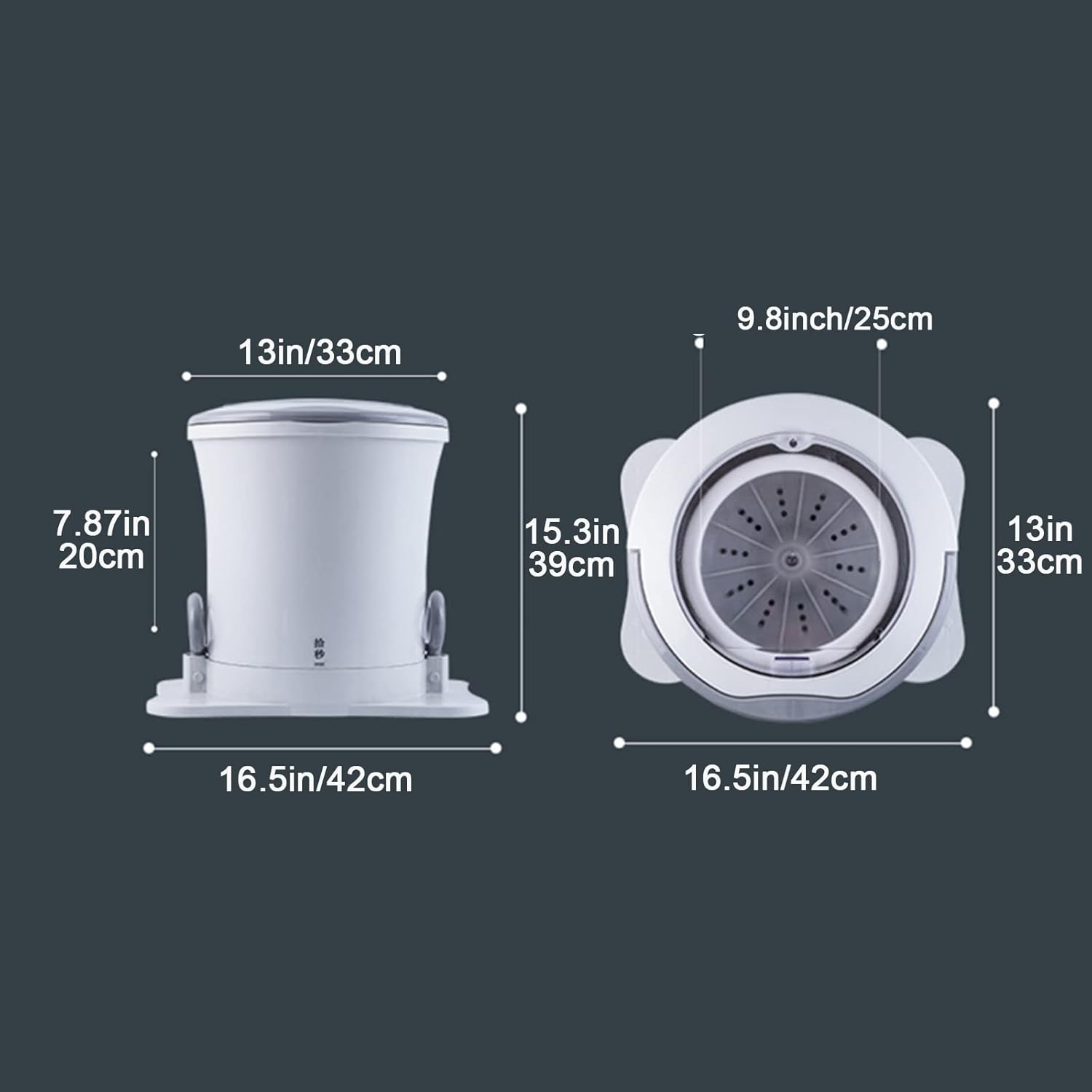 Mini Hand Crank Machine Dehydrator,Portable Hand Crank Washing Machine and Dehydrator for Camping, Dorms - Non-Electric, Manual Mini Dryer for Apartments and Household Use