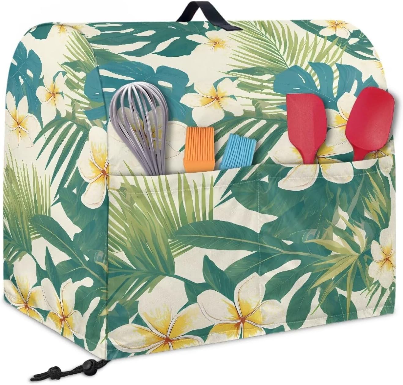 Stand Mixer Organizer, Stand Mixer Cover with Hook Portable Blender Covers Waterproof Sturdy Acessories Covers Fashion Kitchen Attachments Kitchen Accessories Tropical Leaves