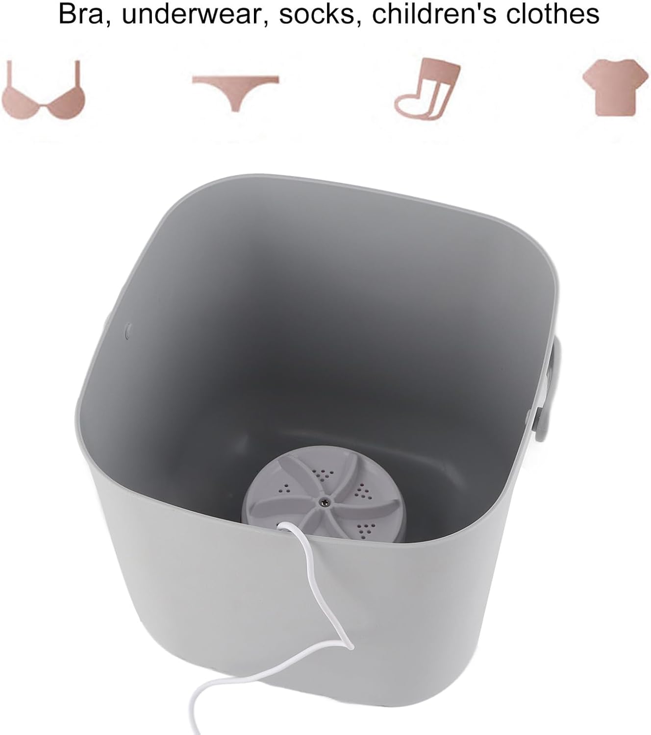 Portable Washing Machine, 3.8L Turbine Mini Washer Machine, Noise Reduction Hygienic USB Portable Mini Washer for Socks Underwear