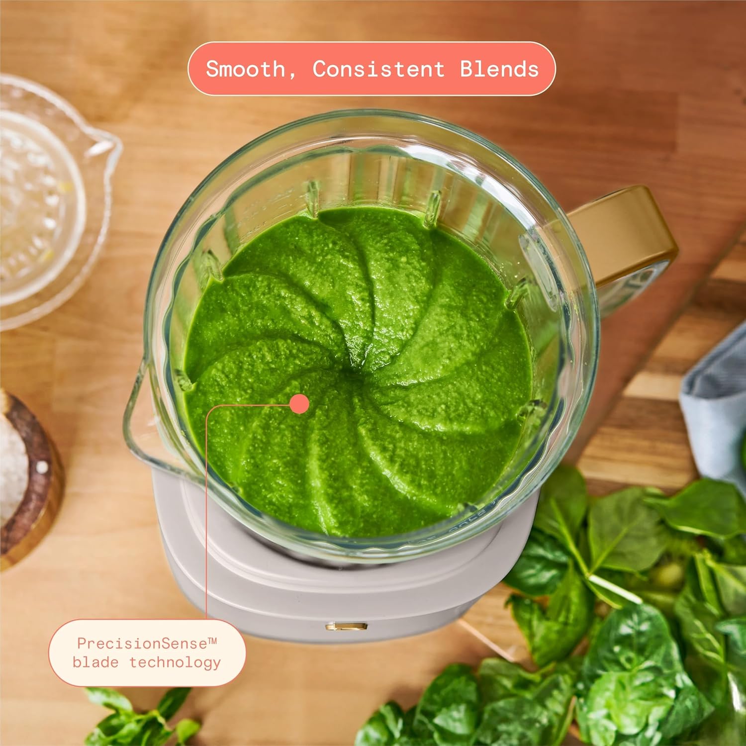 PowerExact High-Performance Blender System with Touch Controls, Multiple Speed Settings, Sleek Design, Ideal for Smoothies, Shakes, and Hot Soups - Blac Sesame (Porcini Taupe)