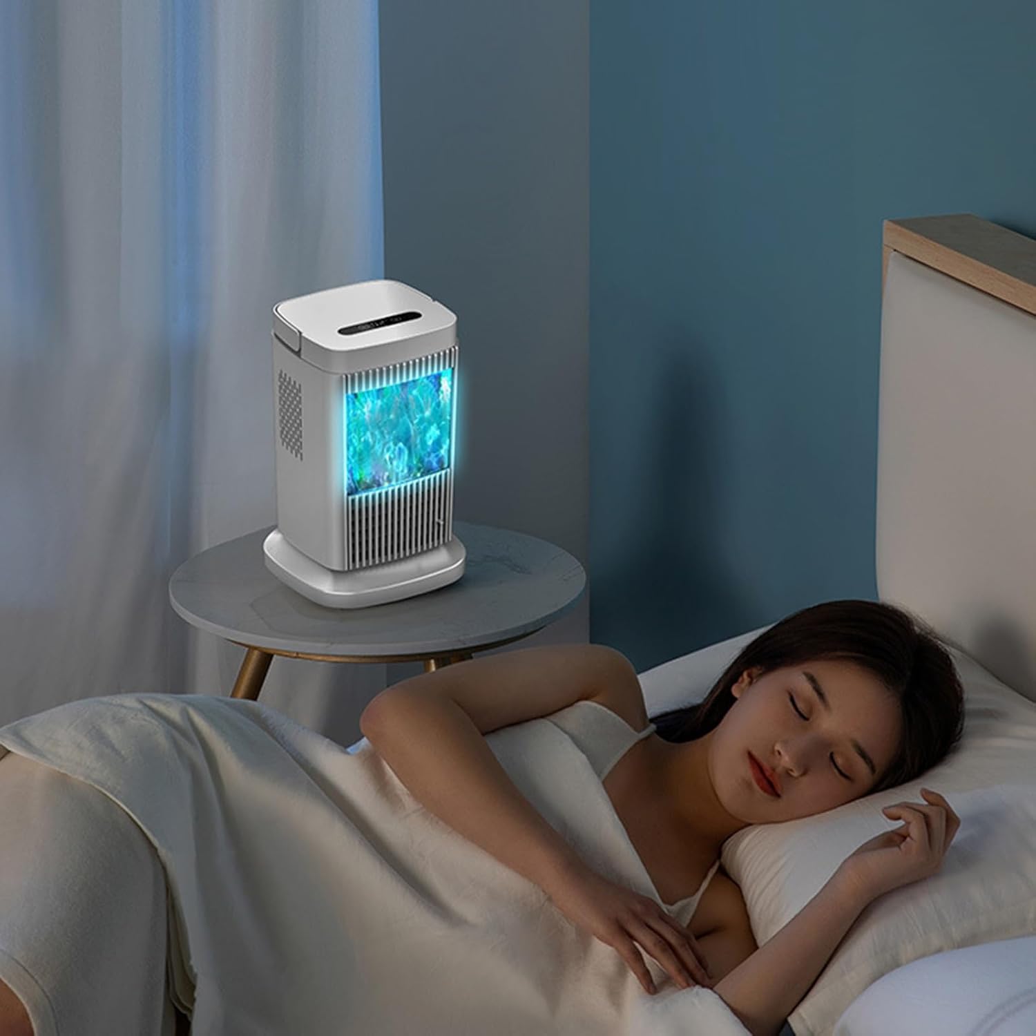 Semiconductor Refrigeration Portable Air Conditioners, Cooling Fan with Touch Screen & 3 Speeds, Mini Fan for Bedroom, Efficient Energy Saving