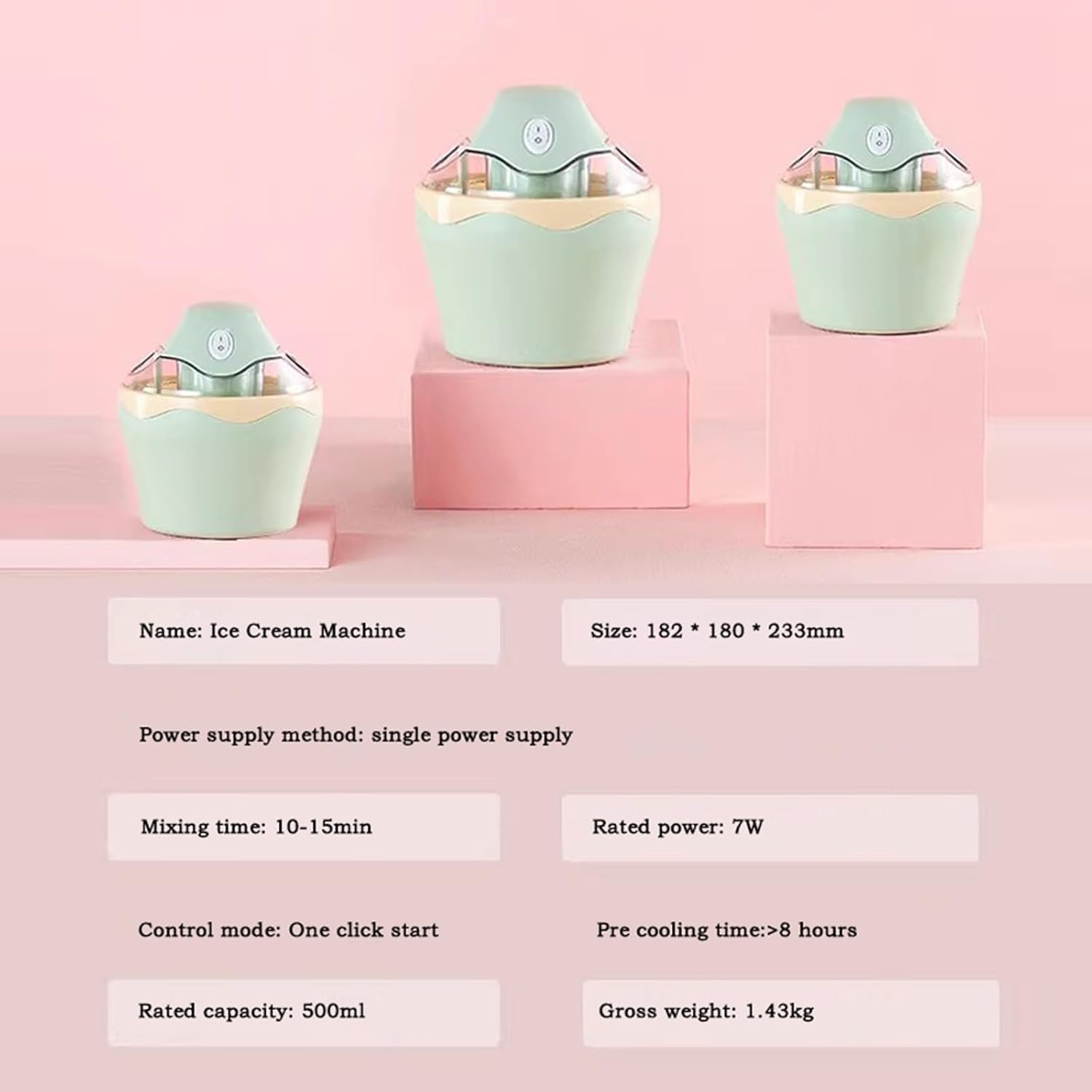 Ice Cream Maker Ice Cream Machine Small Homemade Fruit Yogurt Ice Cream Machine Home Fully Automatic Ice Cream Making Machine DIY Table Top Ice Cream Machine，Fun Kitchen Appliance