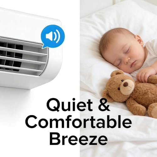 Multifuntional Wall Air Conditioner Fan 2 in 1 Wall Heating System Mini Portable Ac and Heater Combo Unit Smart Air Conditioner Heater Fan with Timer for Living Room Bedroom Office(Red)