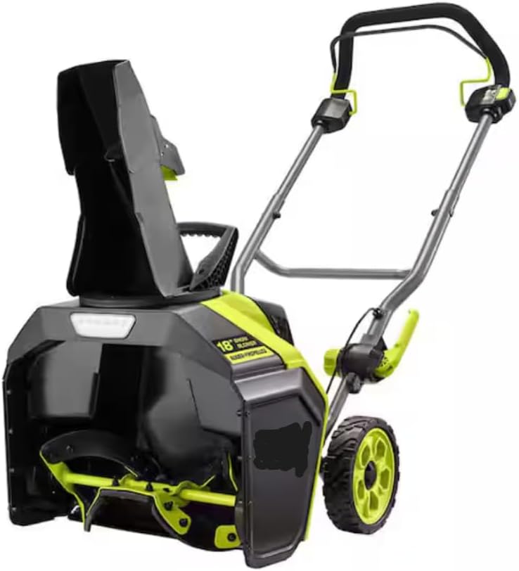 GlacierPower 40V HP Brushless Snow Blower, 18-Inch Clearing Width, Battery Powered, Single-Stage Auger-Propelled, LED Headlights, 180° Rotating Chute, Foldable Handles