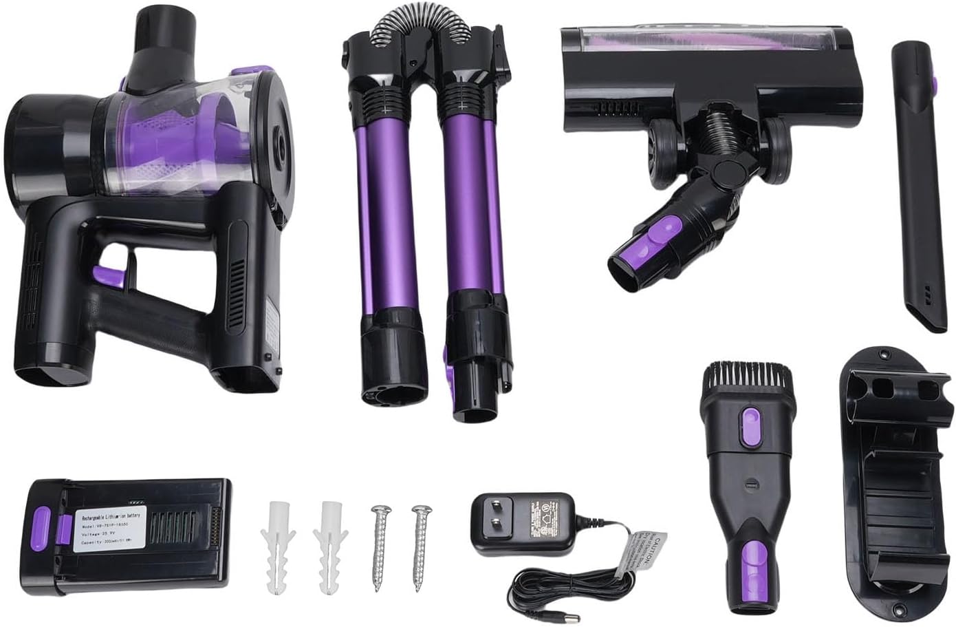 Cordless Vacuum Cleaner 250W Strong Suction 180 Degree Bendable Wand Stick Vacuum for Hardwood Floor Carpets Pet Hair