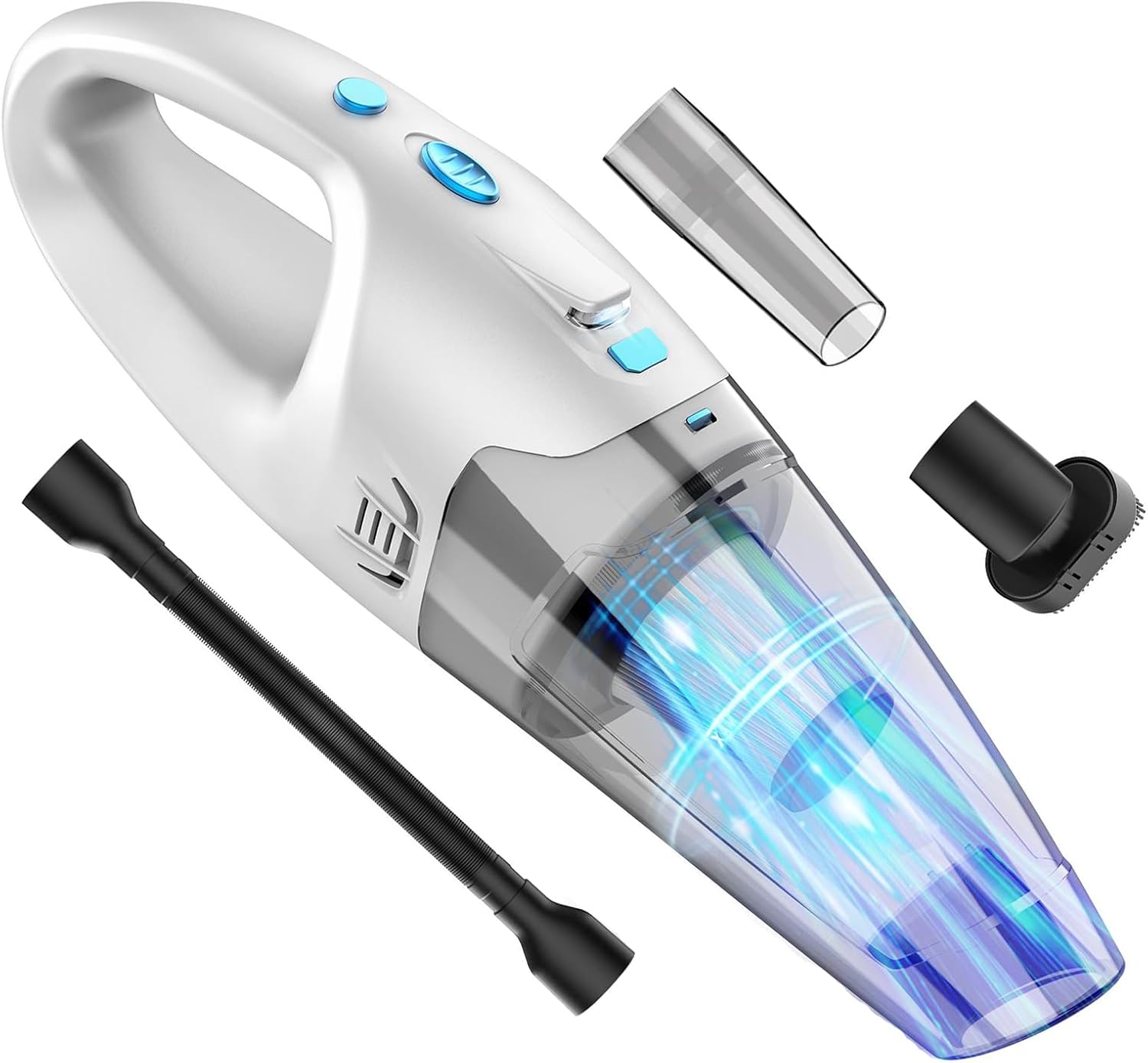 Handheld Vacuum Cordless, Lightweight Hand Vacuum Cordless Rechargeable with HEPA Filter/LED Light/Multi-Accessories,for Home/Car/Office Cleaning