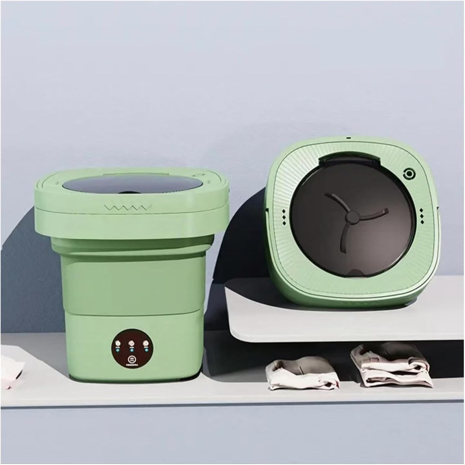 Compact Laundry. Portable Washing Machine, 8L Foldable Washing Machine Portable Washer with Dehydration Basket for Deep Cleaning of Underwear .Portable