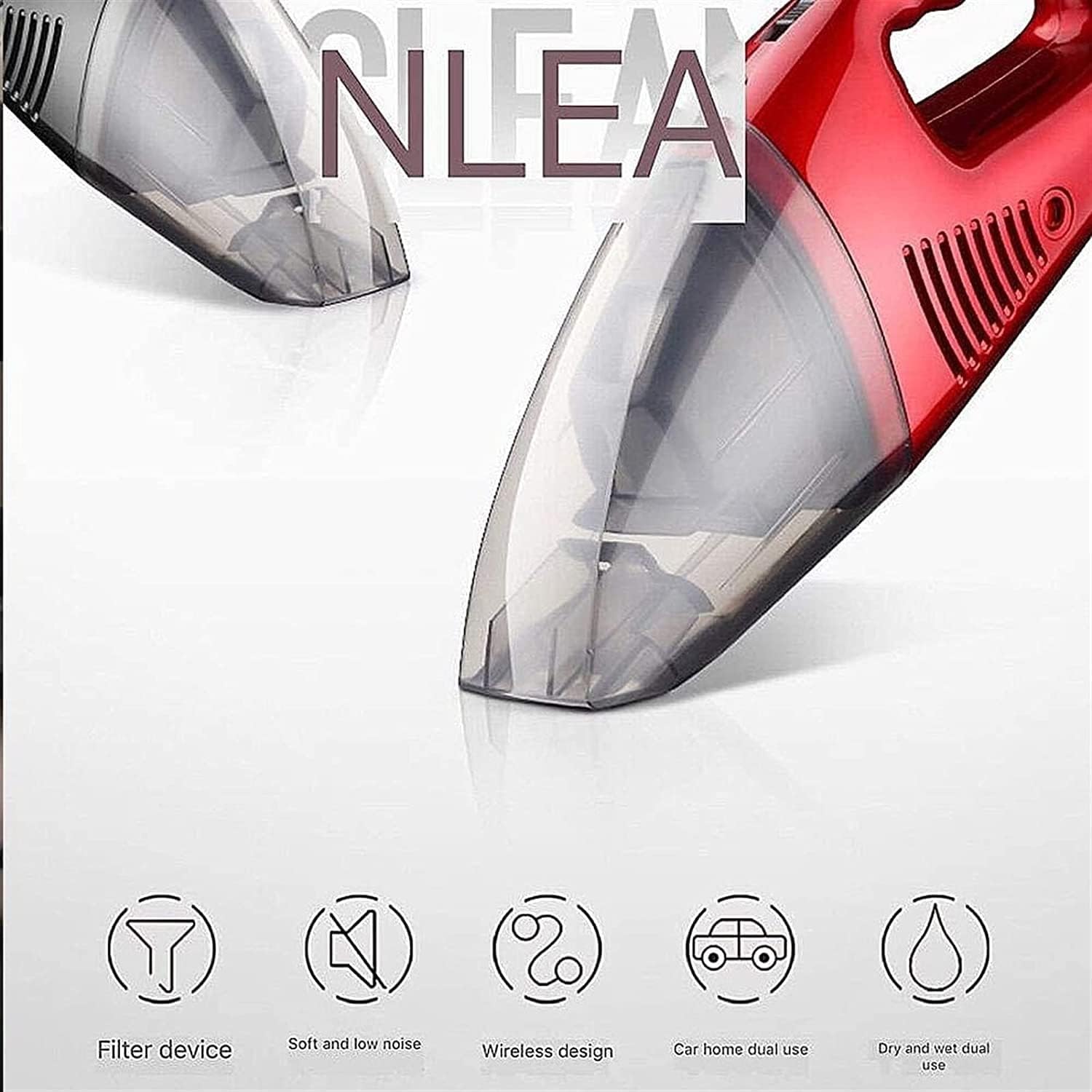 Handheld Vacuums Cordless,14.8V Lithium Powered Effortless Cleaning Hand Vacuum Cleaner, Handheld Vac Wet Dry Car (Red)