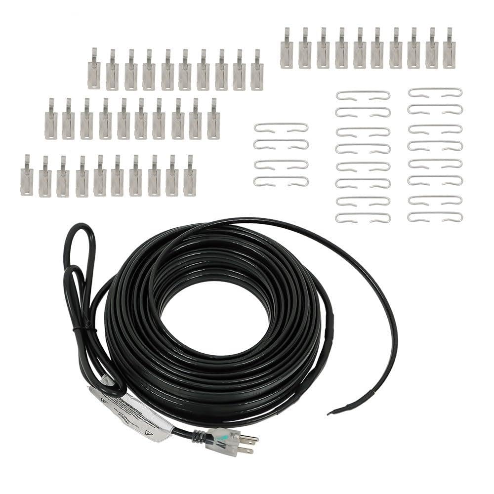 Replacement Parts for 100 Feet Roof Heat Cable Snow De-Icing Kit Heat Tape with Clip Hook 8W/FT Mod-H9S-5578