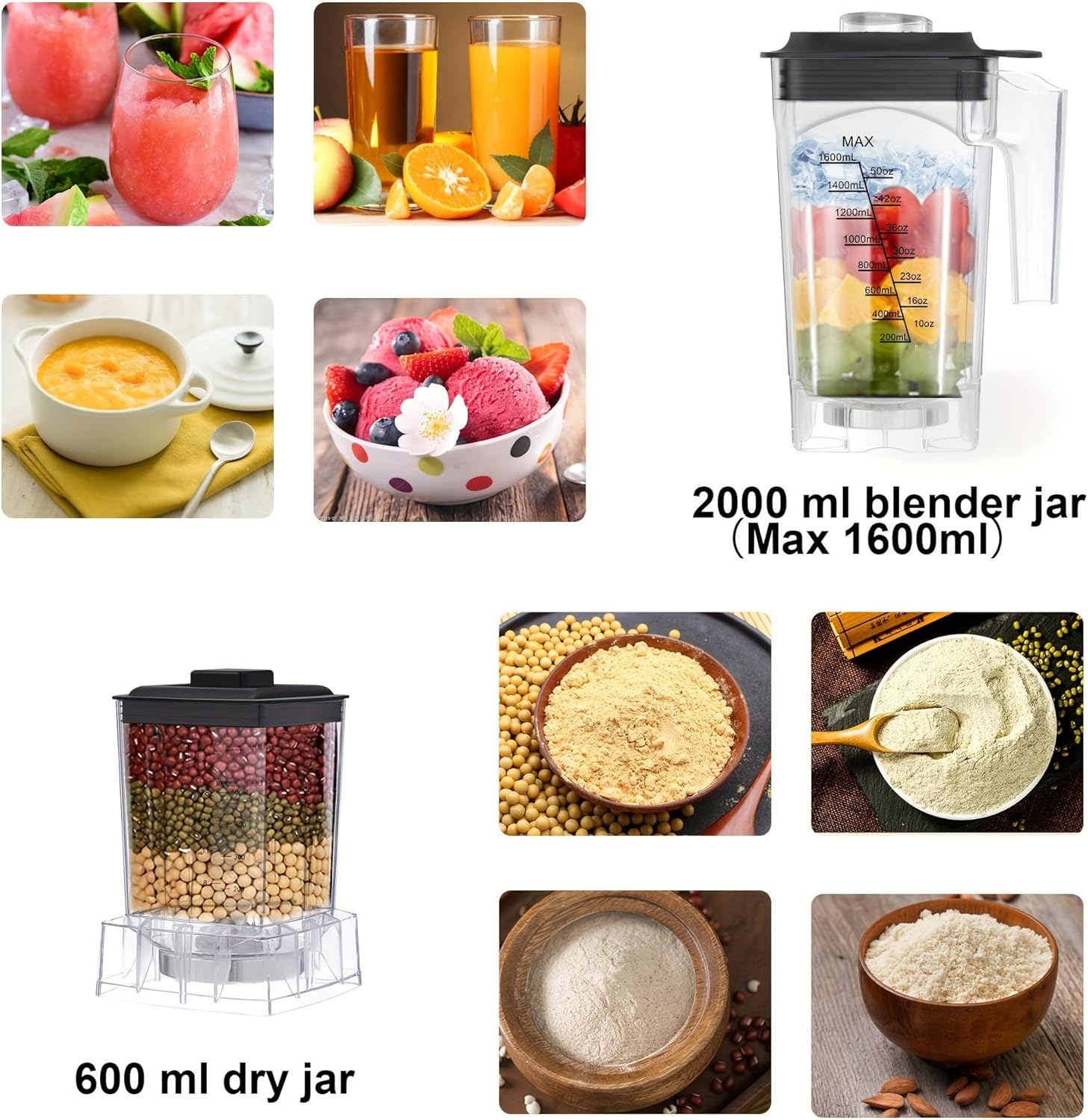 Digital Automatic Program Professional Commercial Blender, Mixer Juicer, Food Processor Ice Smoothies Fruit, with 67.63oz JAR (1)