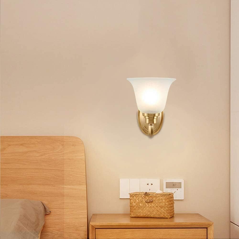 Wall Light Modern Simple Sconce E27 Bedroom lamp Warm White Gold Brass Bedside,Household