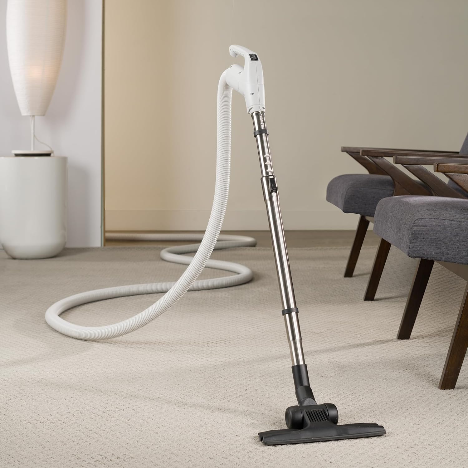 Prolux 30 ft Central Vacuum Hose Kit with Multi Surface Nozzle - Fits All Brands