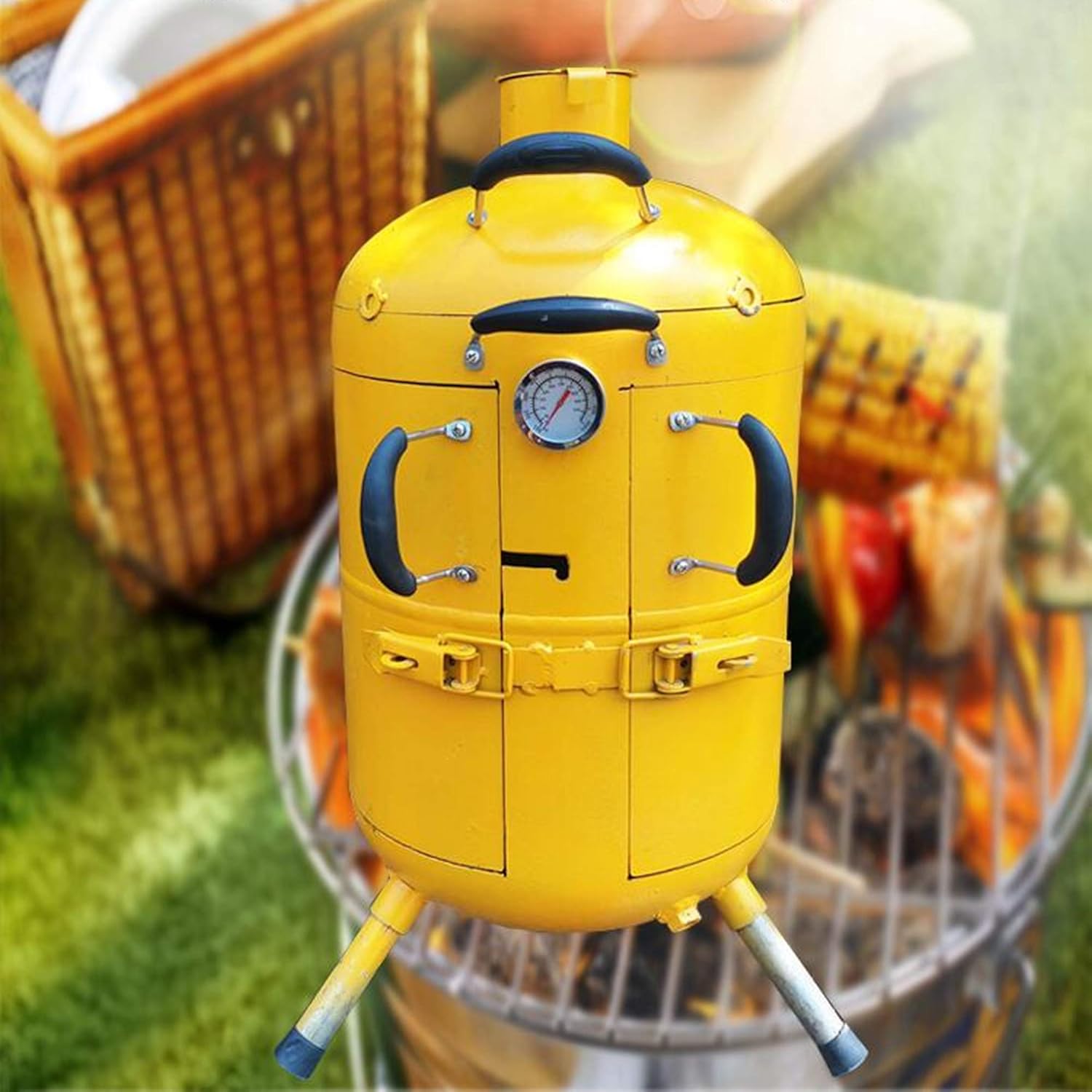 Safety Certification Large Grills Charcoal Grills & Smokers Fast Heating Easy to Clean Portable Barbecue Hanging Stove w/Lid BBQ Grill for Outdoor & Indoor