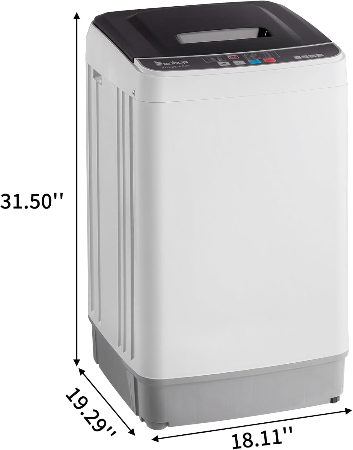 17.8LBS Portable Washing Machine, Full-Automatic Electric Laundry Machine with Stainless Steel Drum, Compact Washer and Spin Dryer Combo with Drain Pump