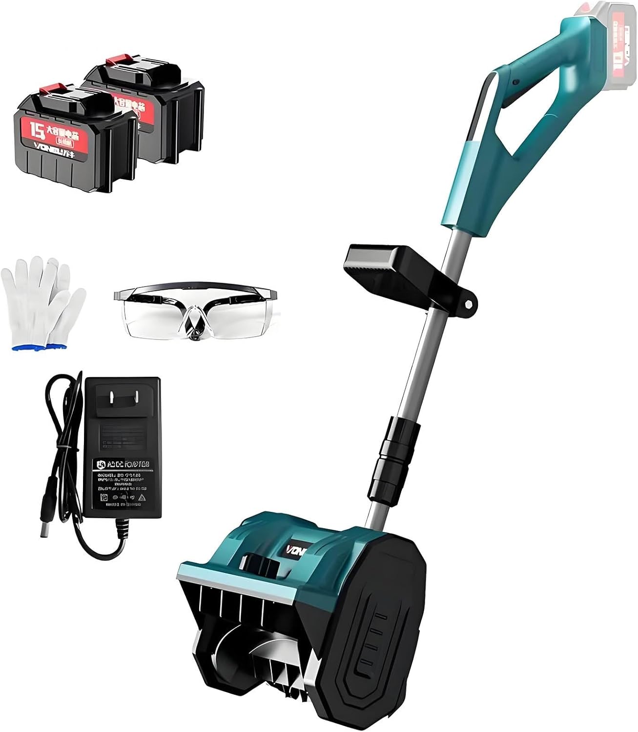 Foldable Snow Shovel, Retractable Snow Thrower with Battery and Charger, Efficient Snow Removal, Snow Blower for Driveway Winter Snow Removal(Two Batteries)