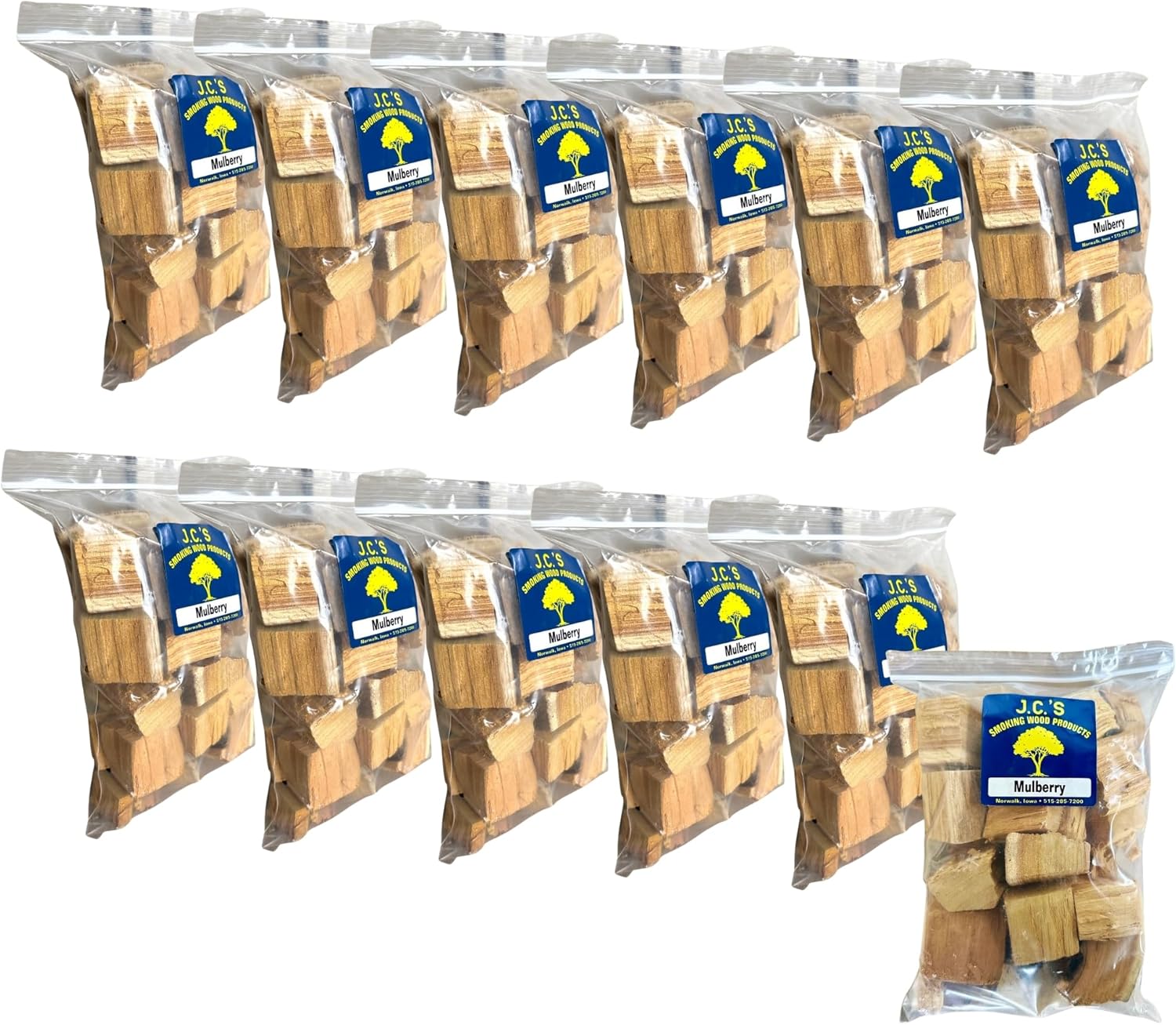 J.C.'s Smoking Wood Chunks - Gallon Sized Bag - Mulberry 12PK