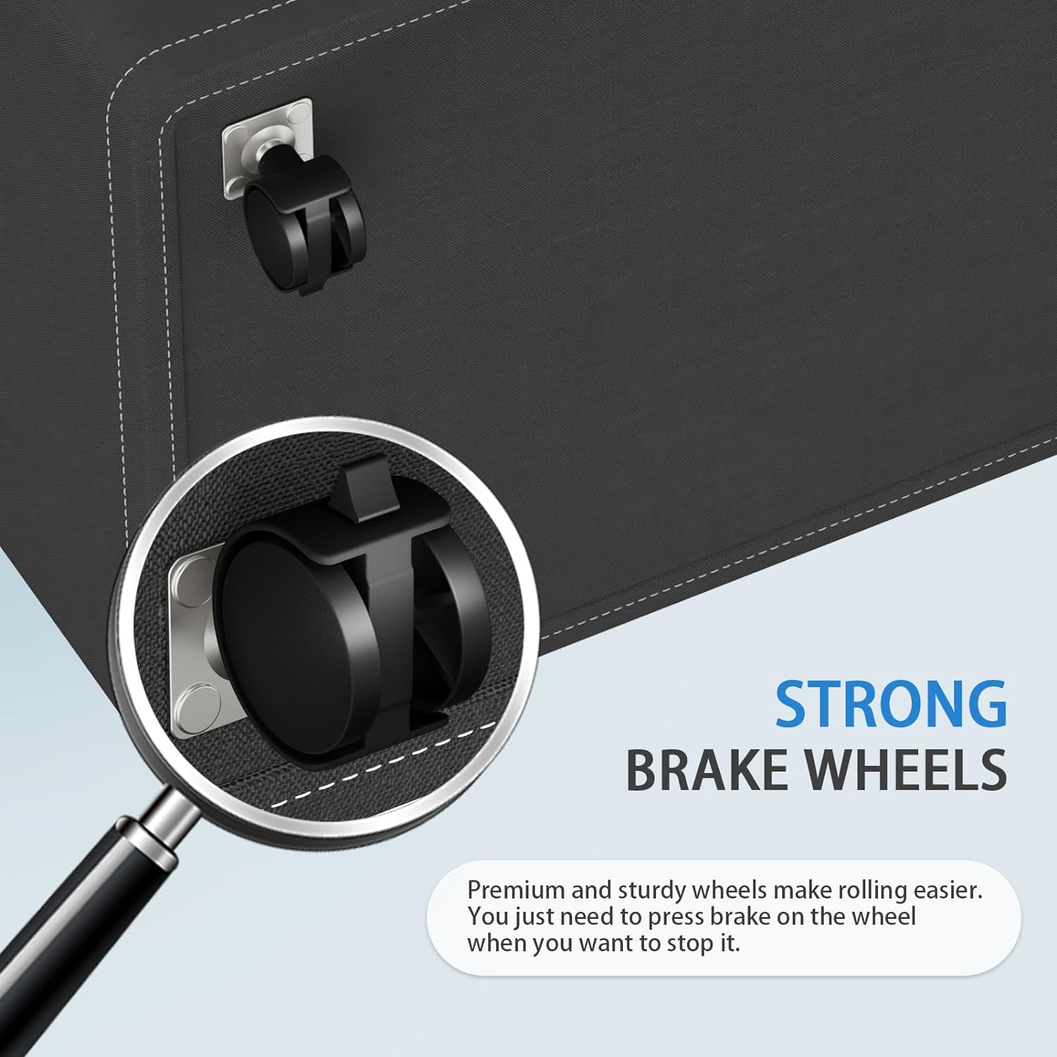 HomeHacks Laundry Basket with Wheels, Rolling Laundry Hamper, Collapsible & Waterproof Clothes Hamper, Narrow Corner Bins with Extended Handles in the Family & Dorm 90L(Grey)