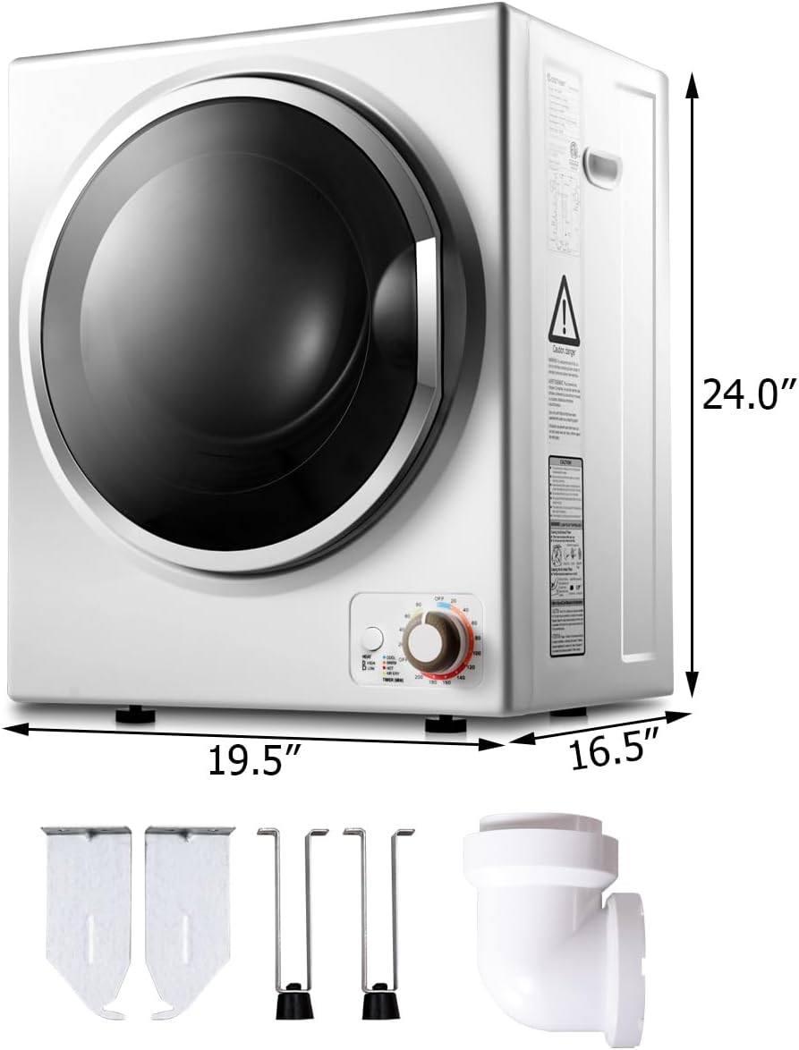 Nightcore Compact Laundry Dryer, Portable Dryer w/Stainless Steel Tub, 4 Automatic Drying Modes, Small Electric Clothes Dryer, Clothes Dryer Machine for Apartments, Dorm 110V